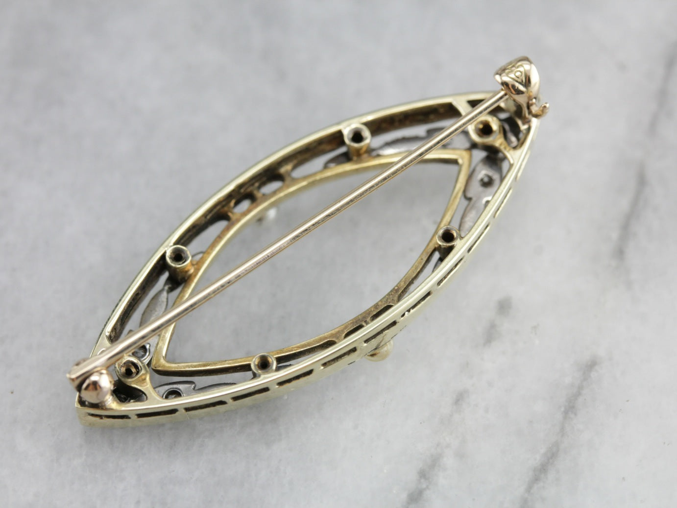 Art Deco Diamond and Pearl Brooch