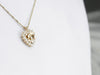 Floral Diamond and Pearl Heart Pendant