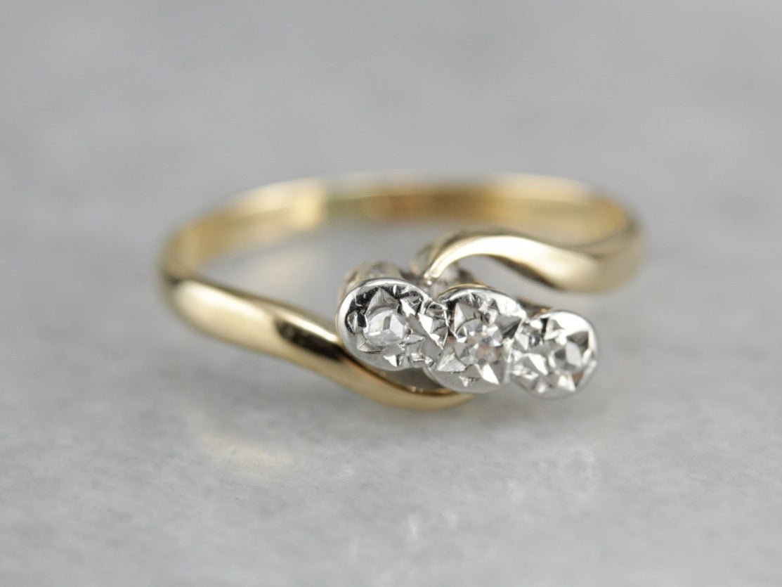 Retro Era Diamond Bypass Ring