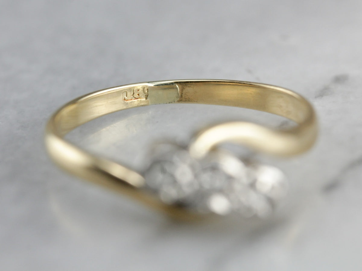 Retro Era Diamond Bypass Ring