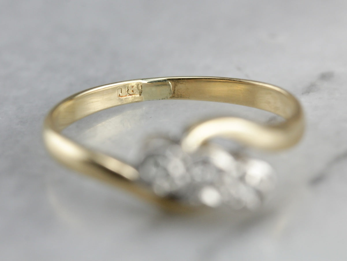 Retro Era Diamond Bypass Ring