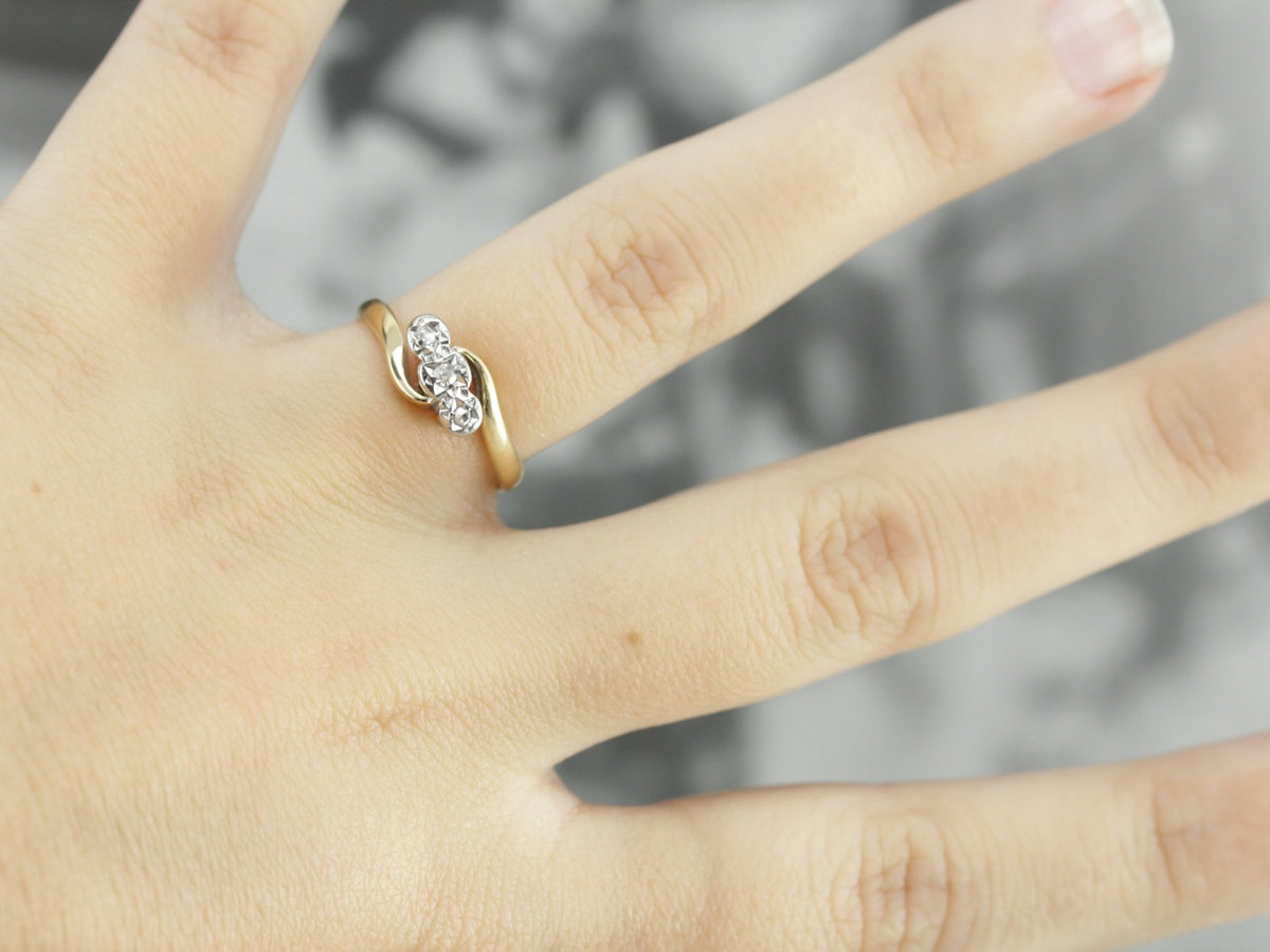 Retro Era Diamond Bypass Ring