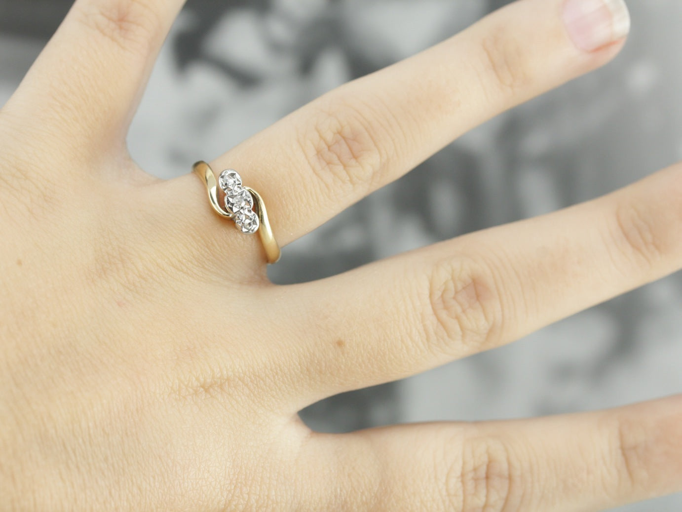 Retro Era Diamond Bypass Ring