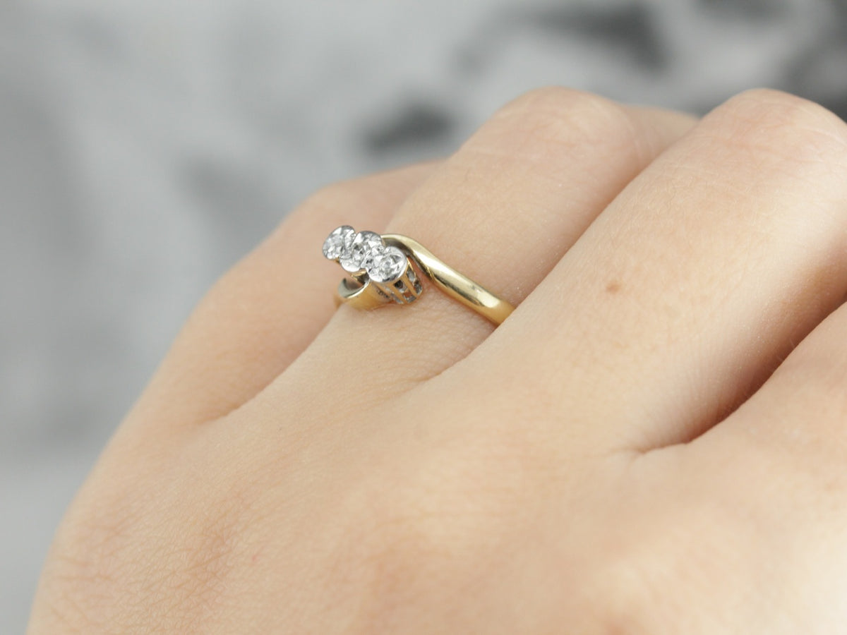 Retro Era Diamond Bypass Ring