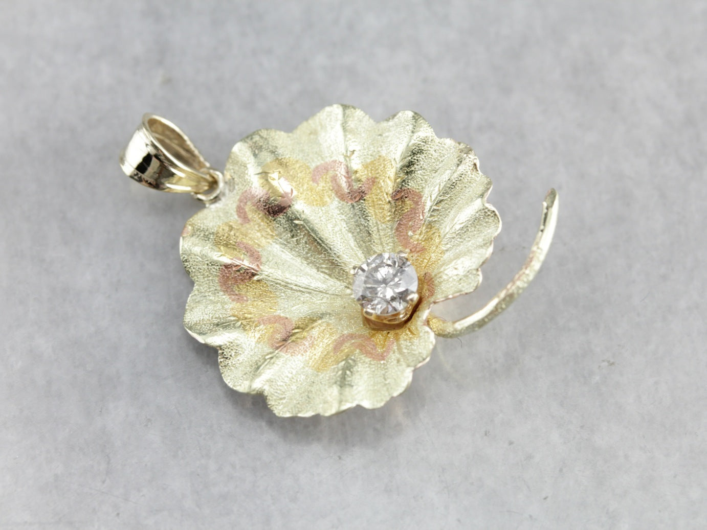 Lillypad Diamond Pendant
