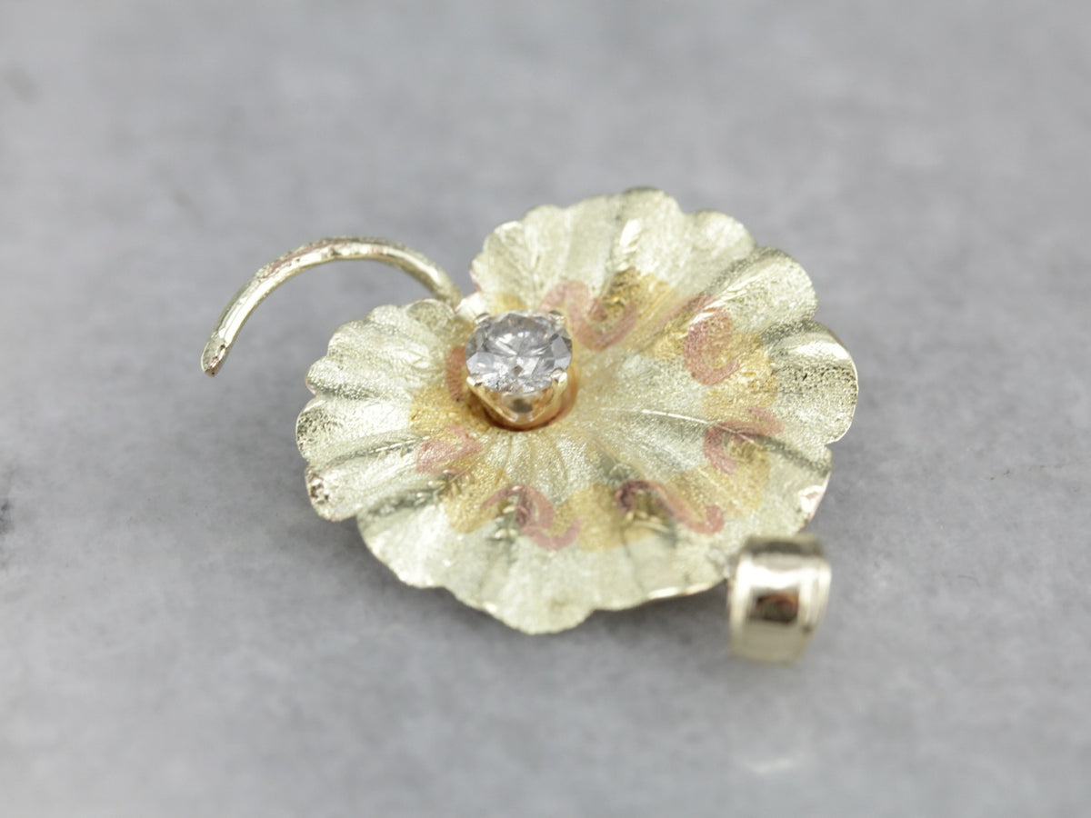 Lillypad Diamond Pendant