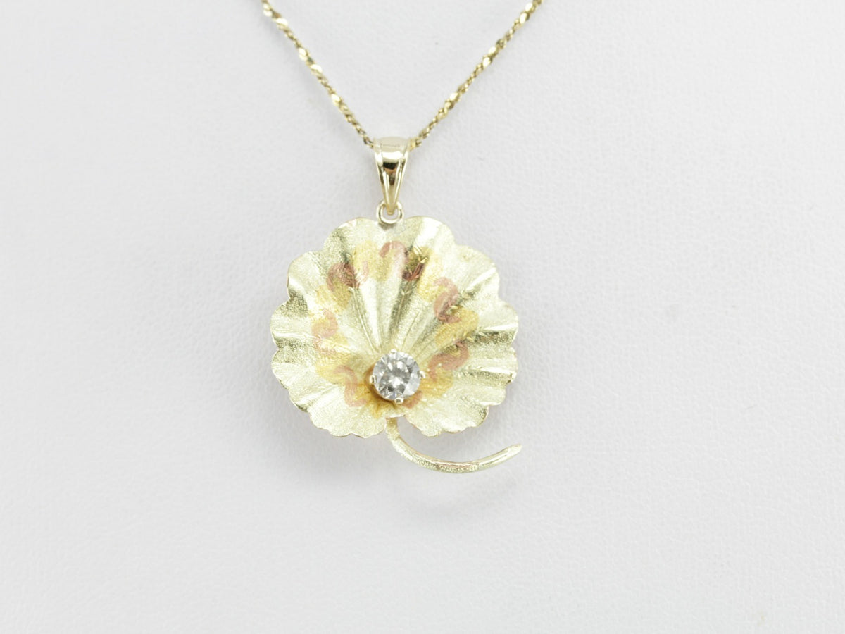 Lillypad Diamond Pendant