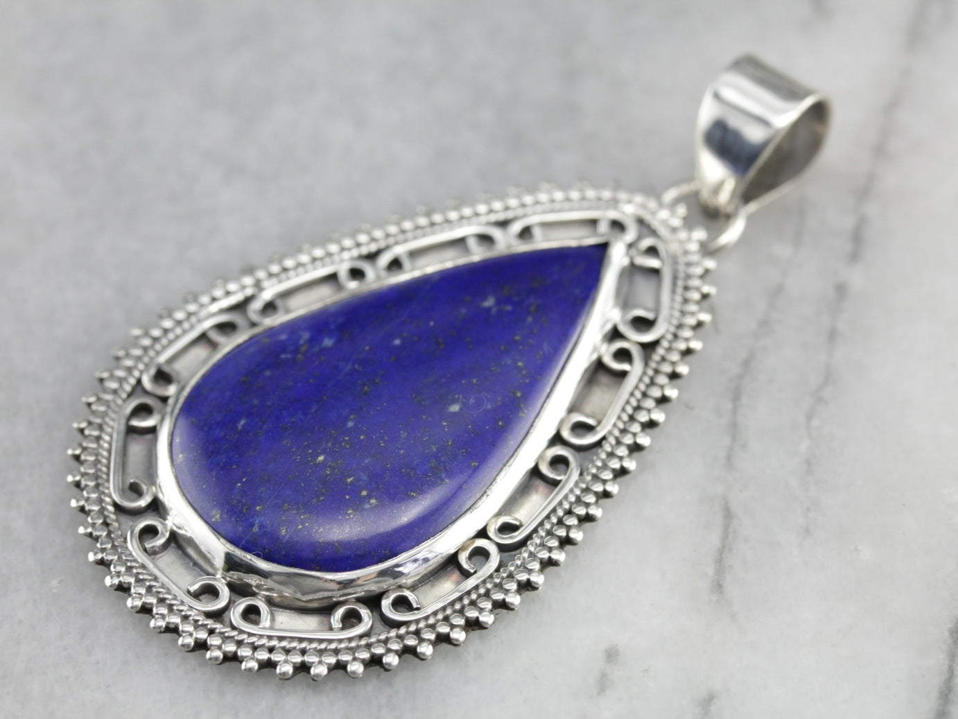 Sterling Silver Lapis Pendant