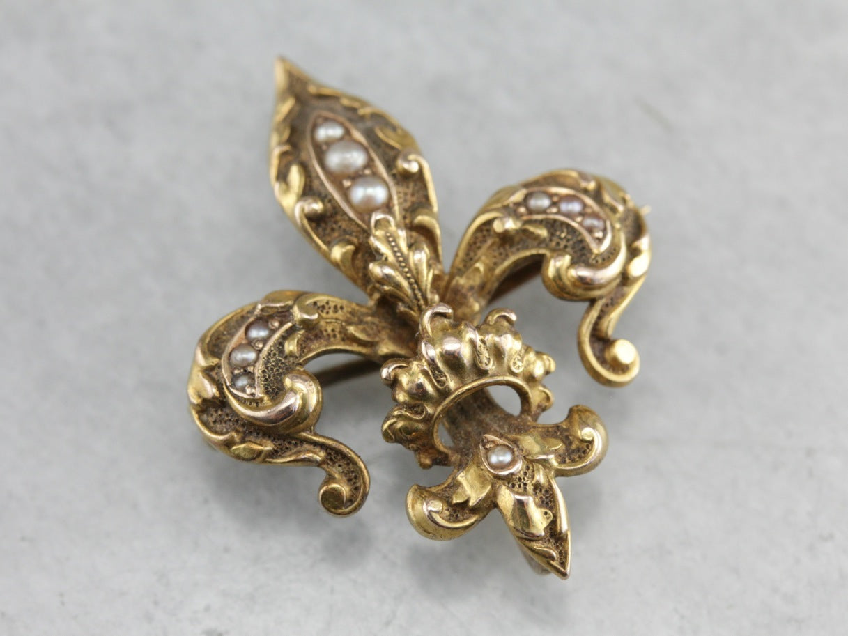 Antique Fleur De Lis Pin or Pendant