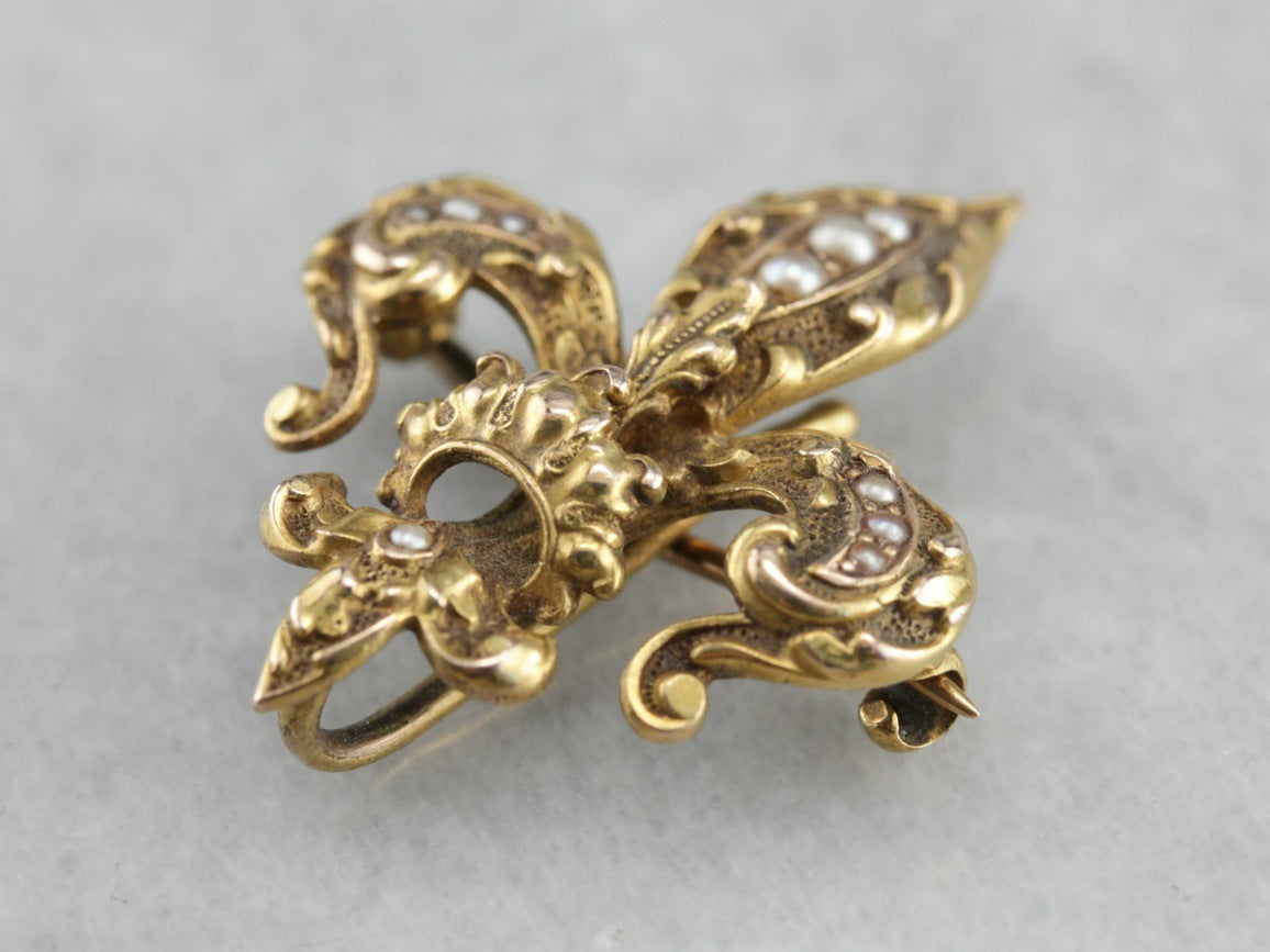 Antique Fleur De Lis Pin or Pendant