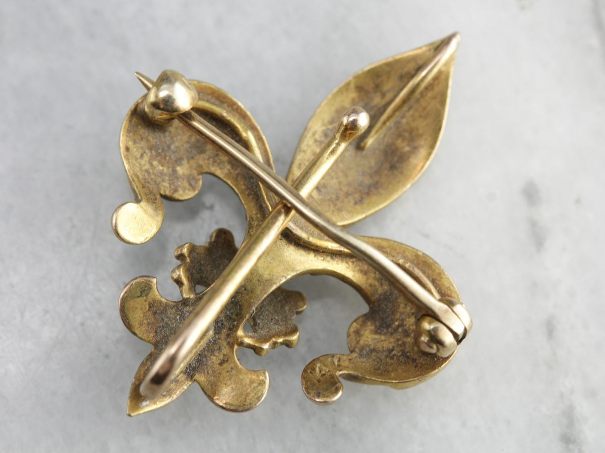 Antique Fleur De Lis Pin or Pendant