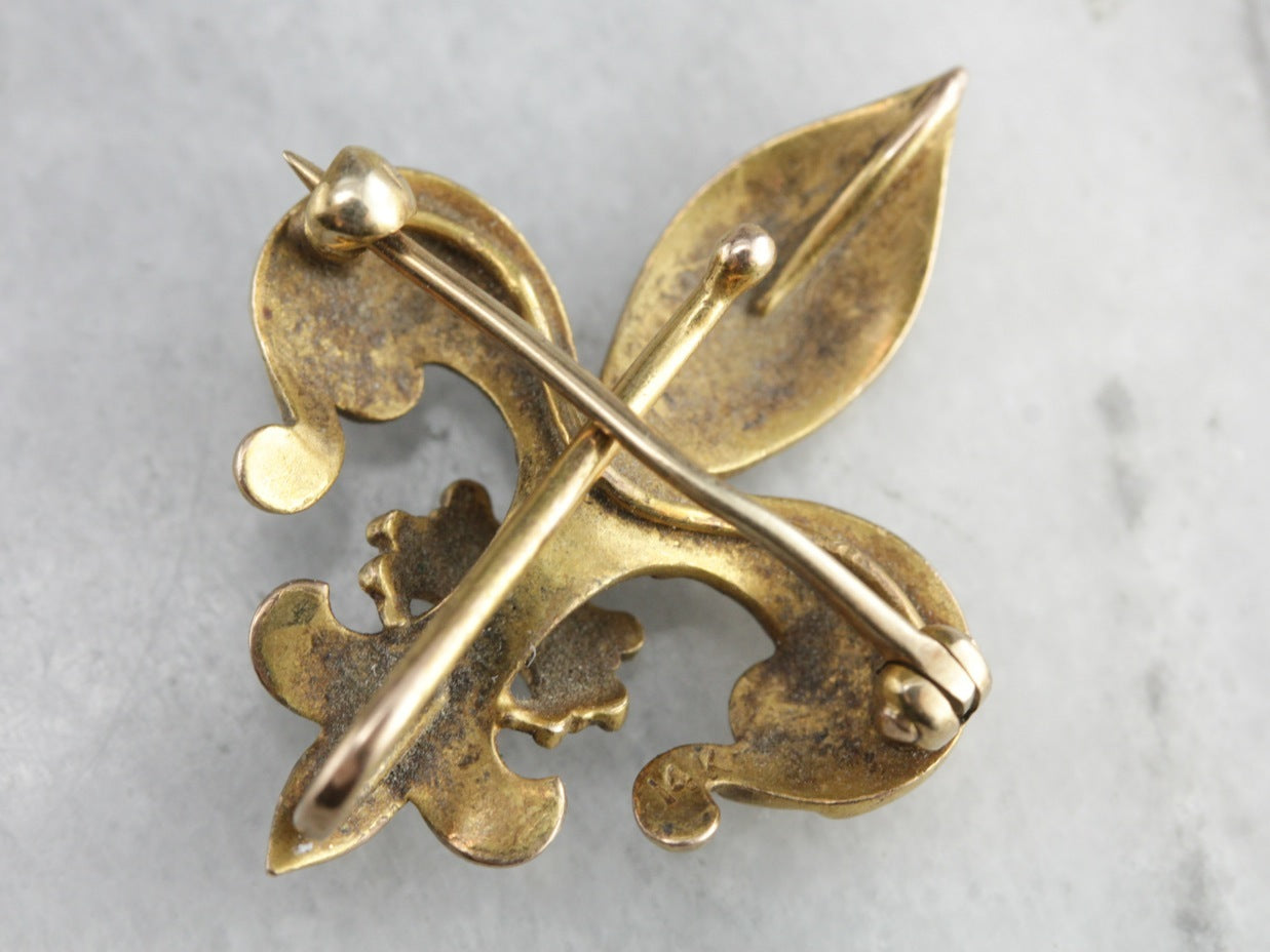 Antique Fleur De Lis Pin or Pendant
