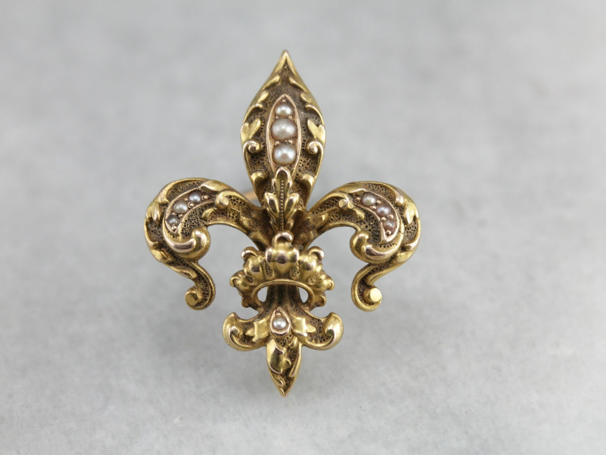 Antique Fleur De Lis Pin or Pendant
