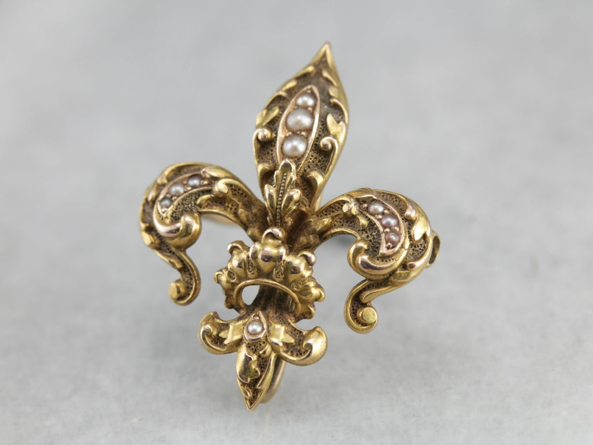 Antique Fleur De Lis Pin or Pendant