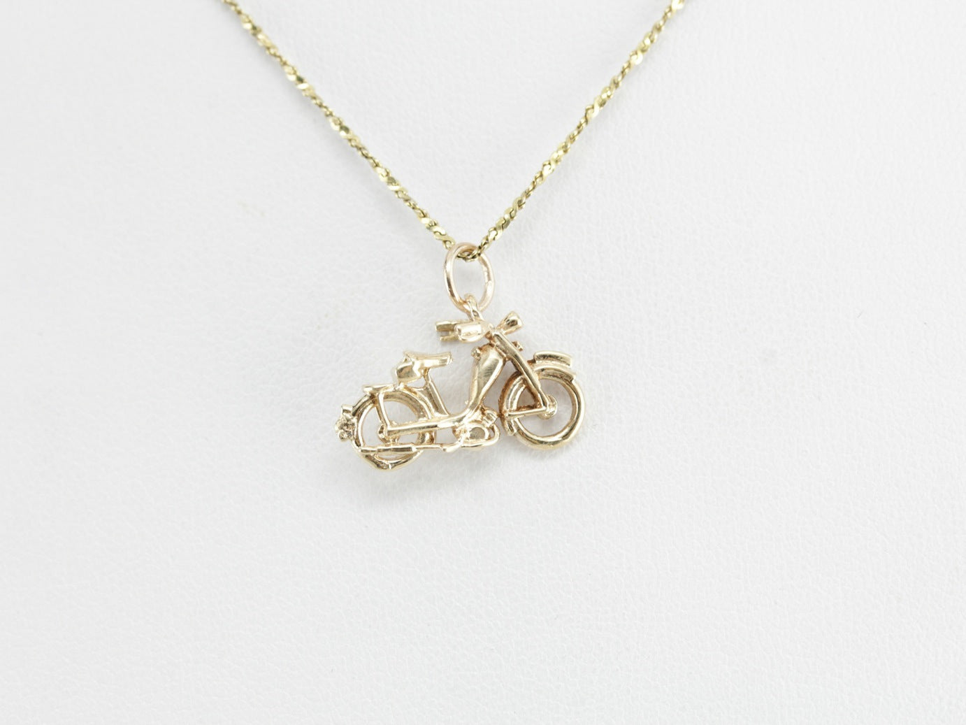 Vintage Motorcycle Gold Charm Pendant