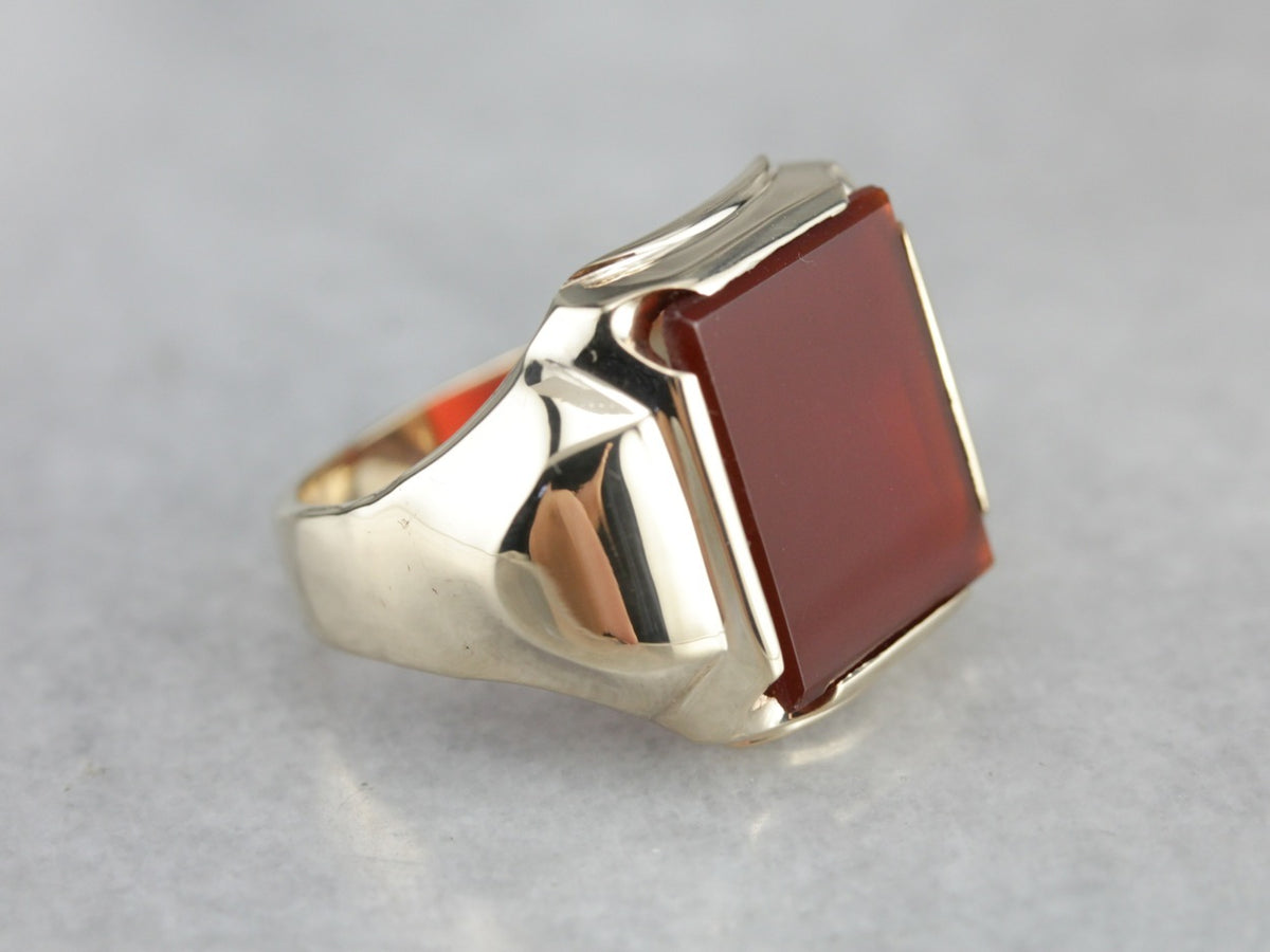 Retro Era Carnelian Men's Ring