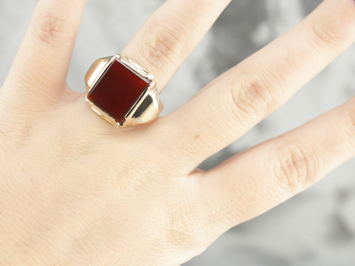 Retro Era Carnelian Men's Ring