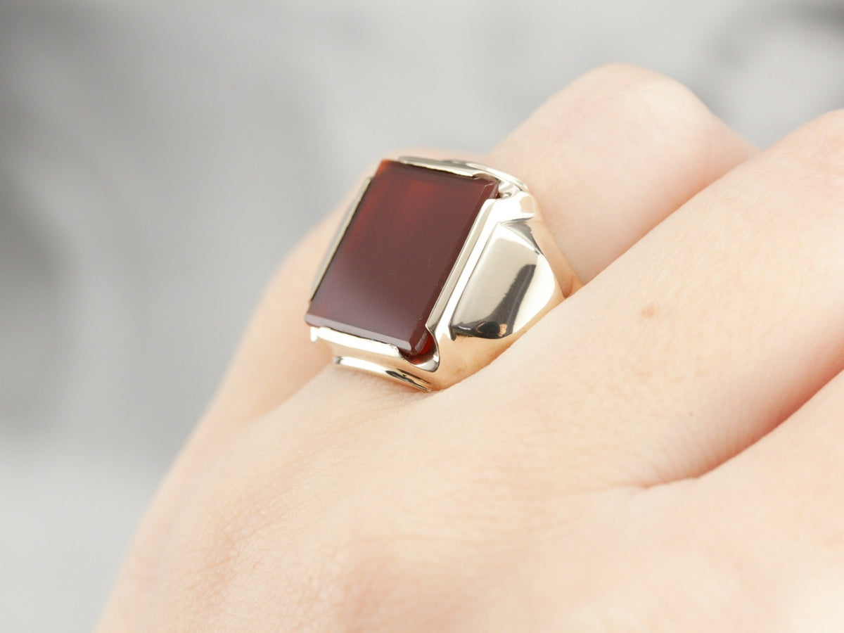 Retro Era Carnelian Men's Ring