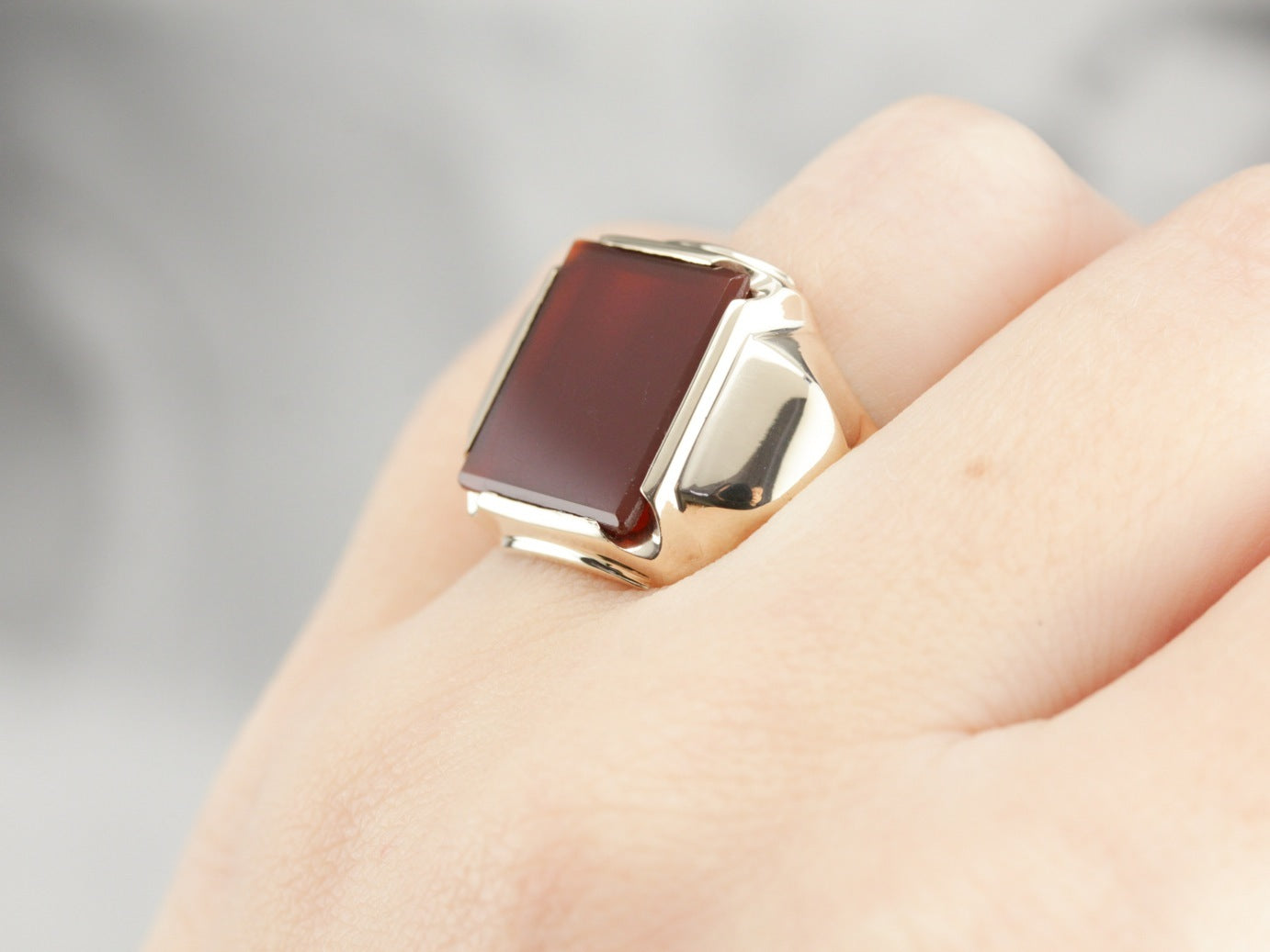 Retro Era Carnelian Men's Ring