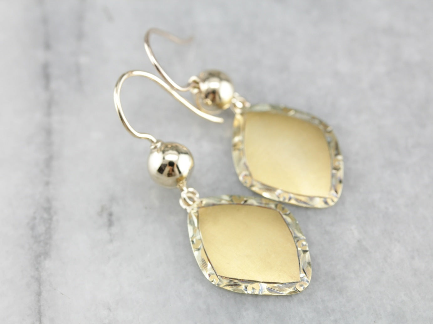 Brushed Gold Drop Earrings