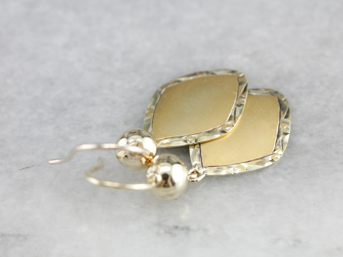 Brushed Gold Drop Earrings