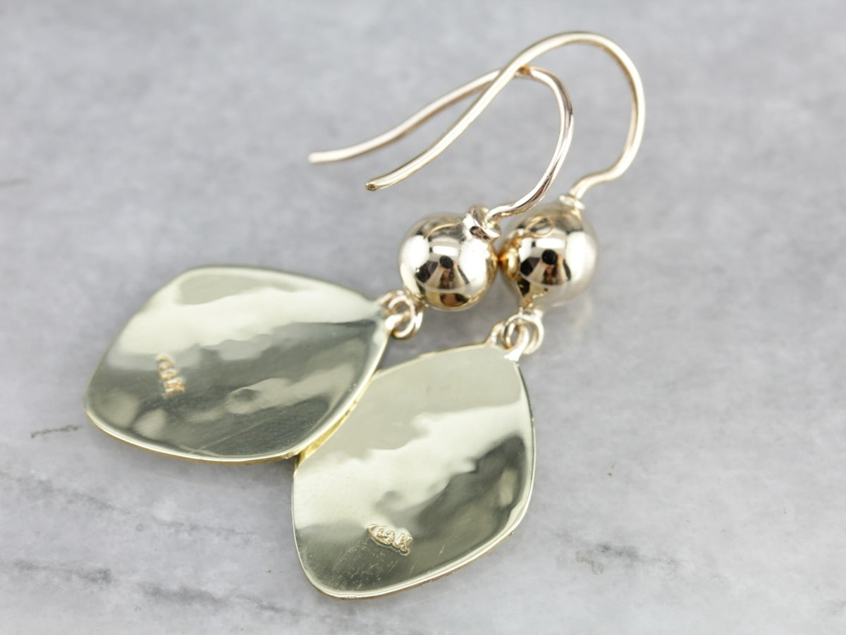 Brushed Gold Drop Earrings