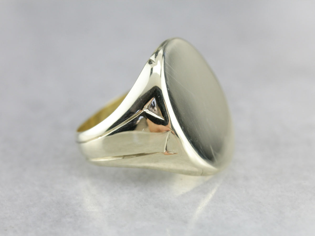 Vintage Green Gold Signet Ring