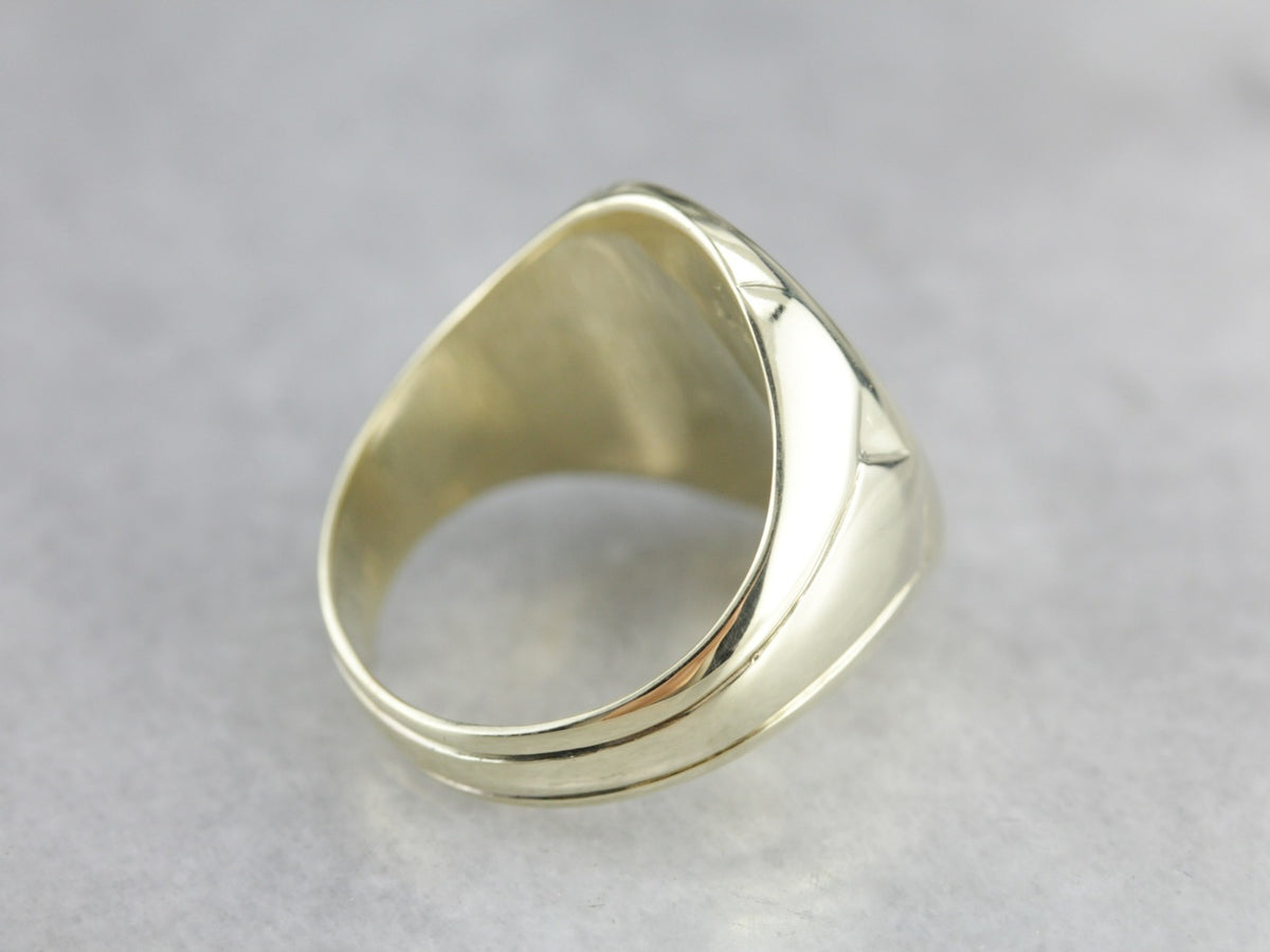 Vintage Green Gold Signet Ring