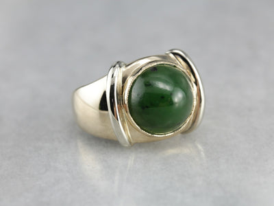 Vintage Jade Cabochon Ring