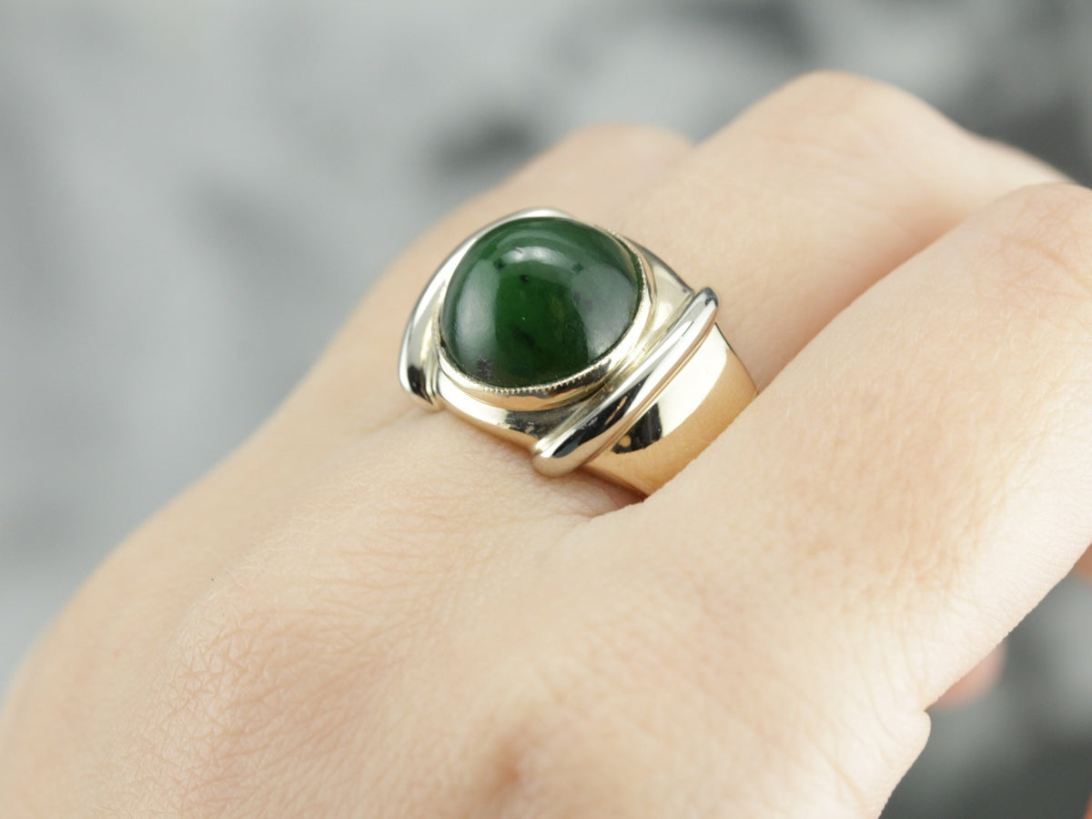 Vintage Jade Cabochon Ring