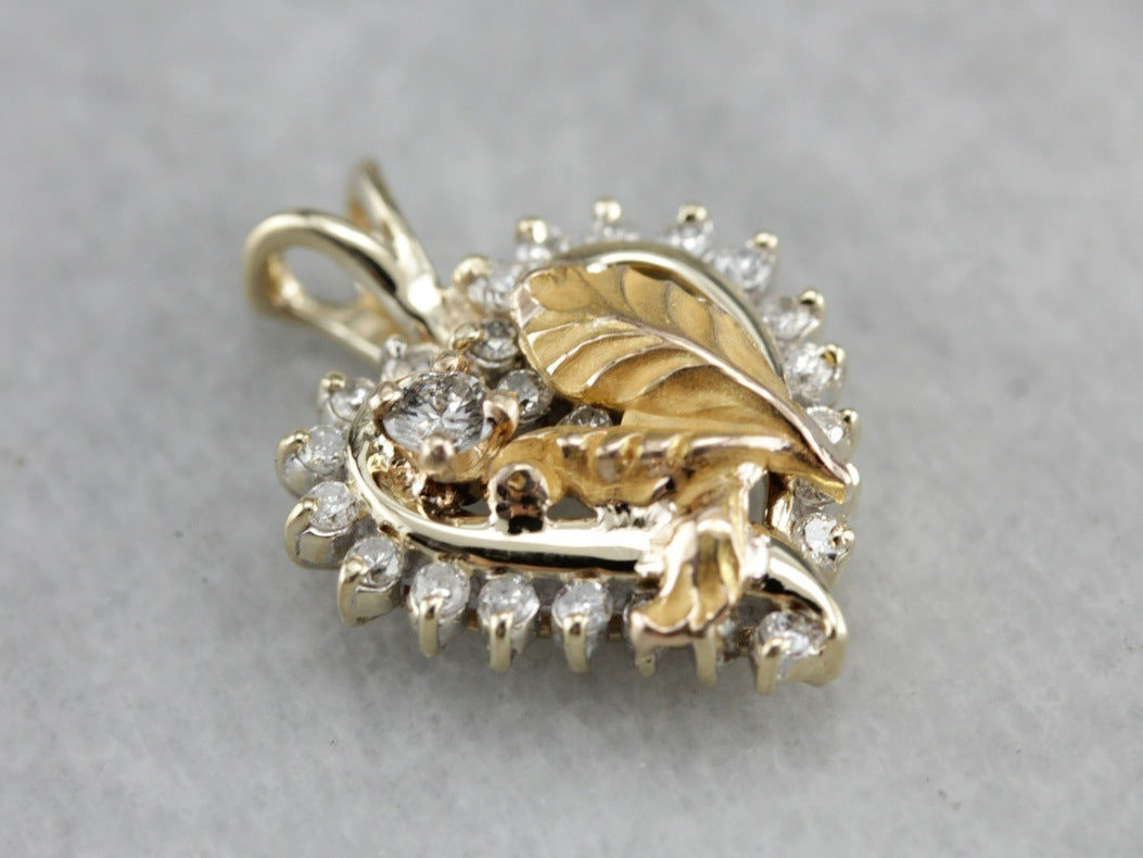 Diamond Leaf Pendant