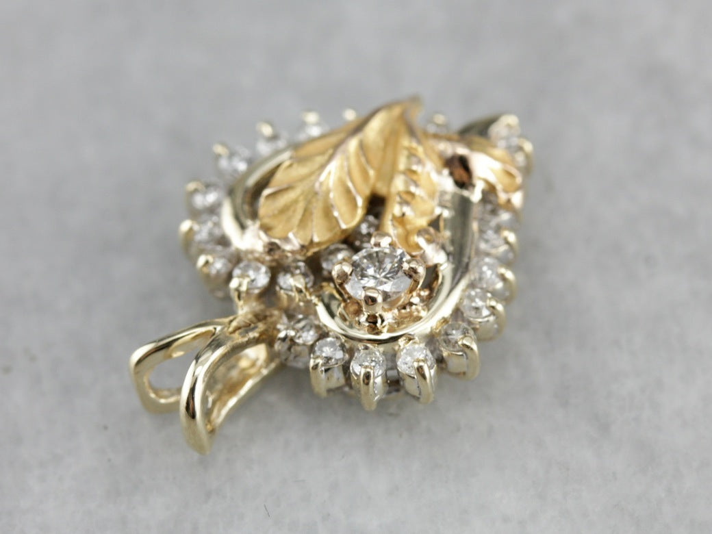 Diamond Leaf Pendant
