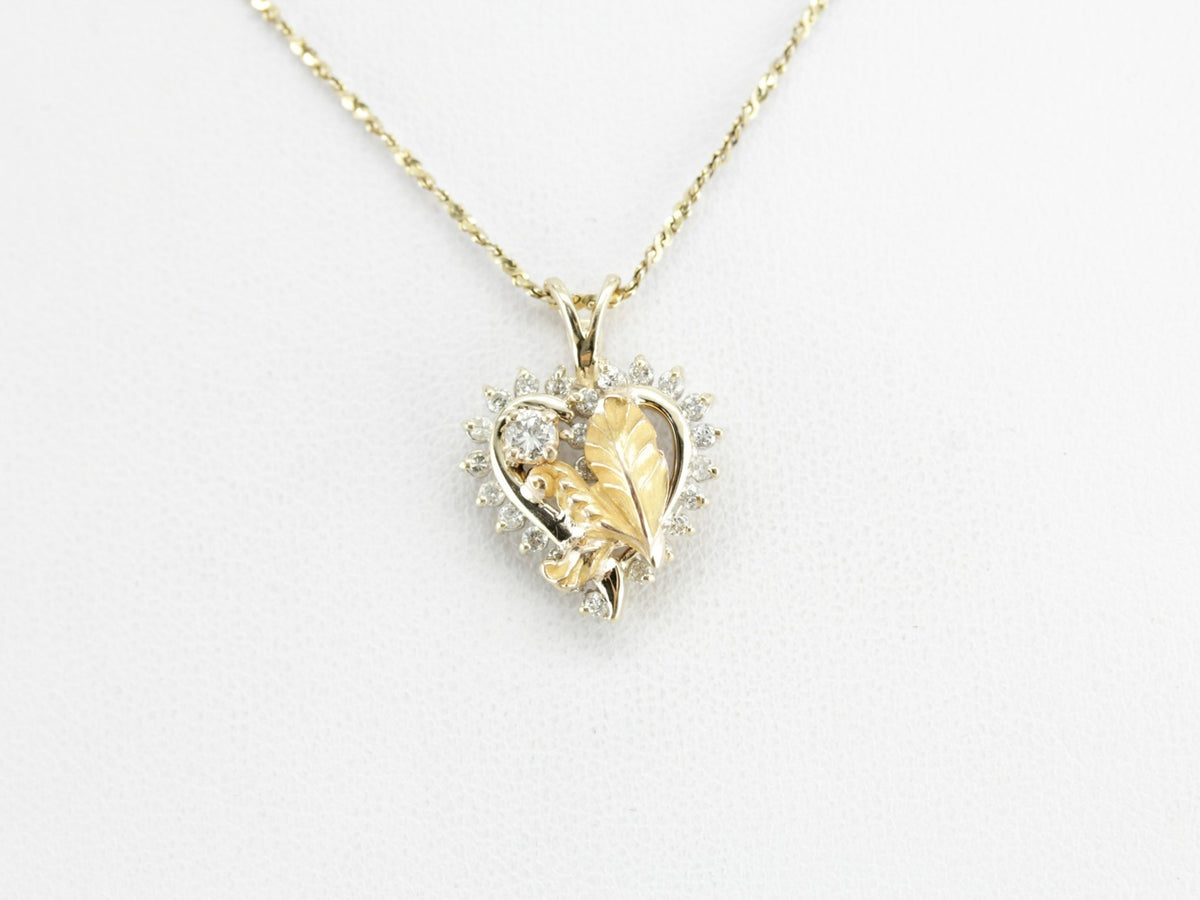 Diamond Leaf Pendant