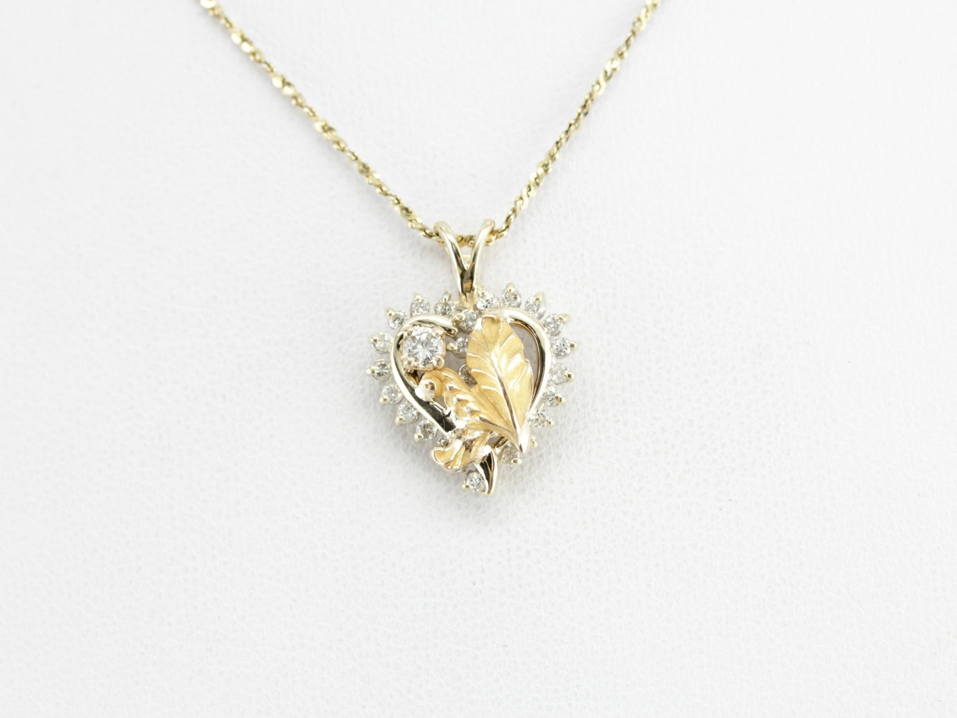 Diamond Leaf Pendant