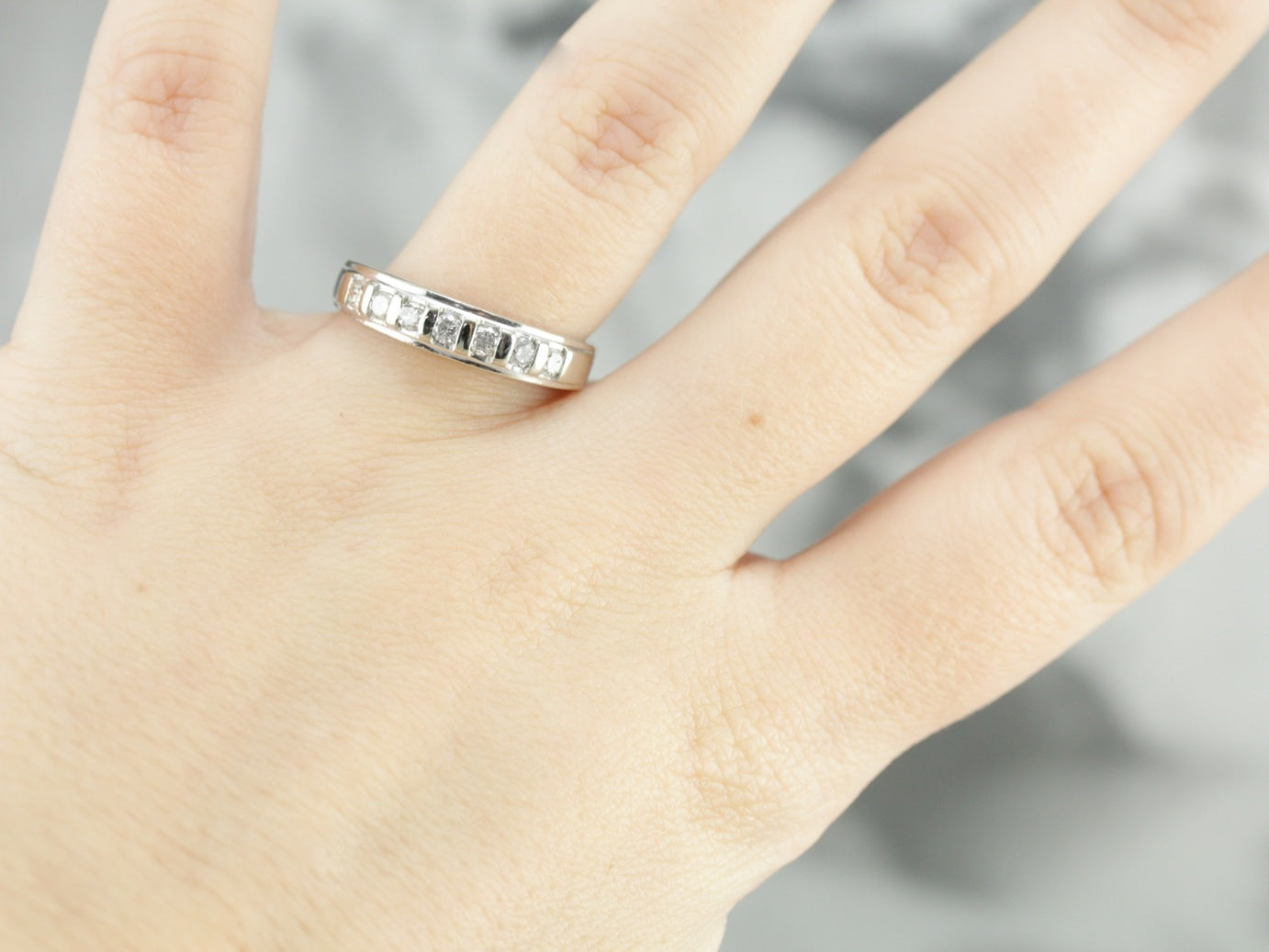 Bar Set Diamond Wedding Band