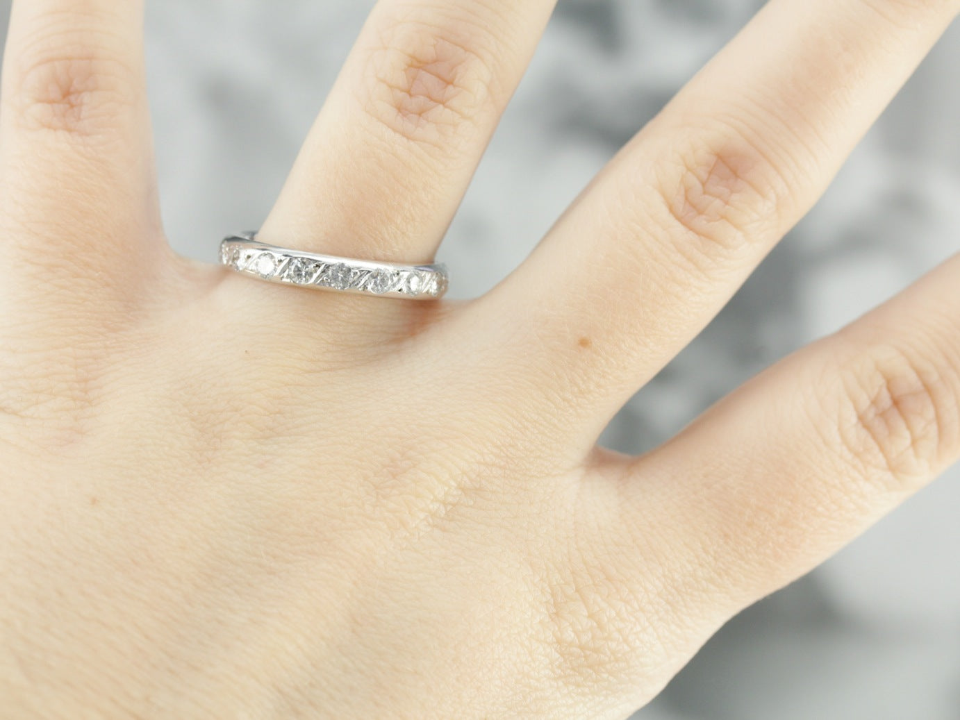 Diamond White Gold Band