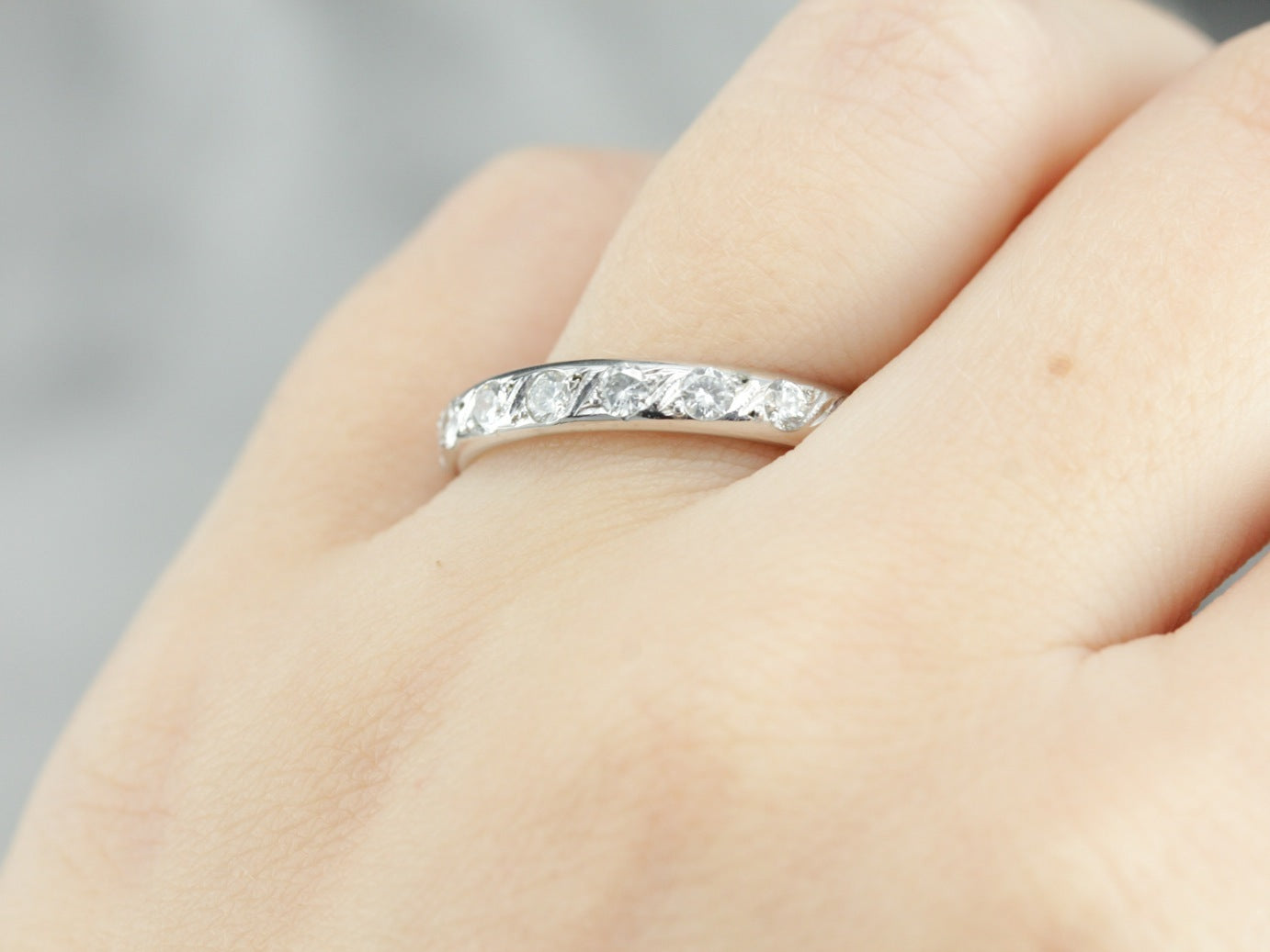 Diamond White Gold Band
