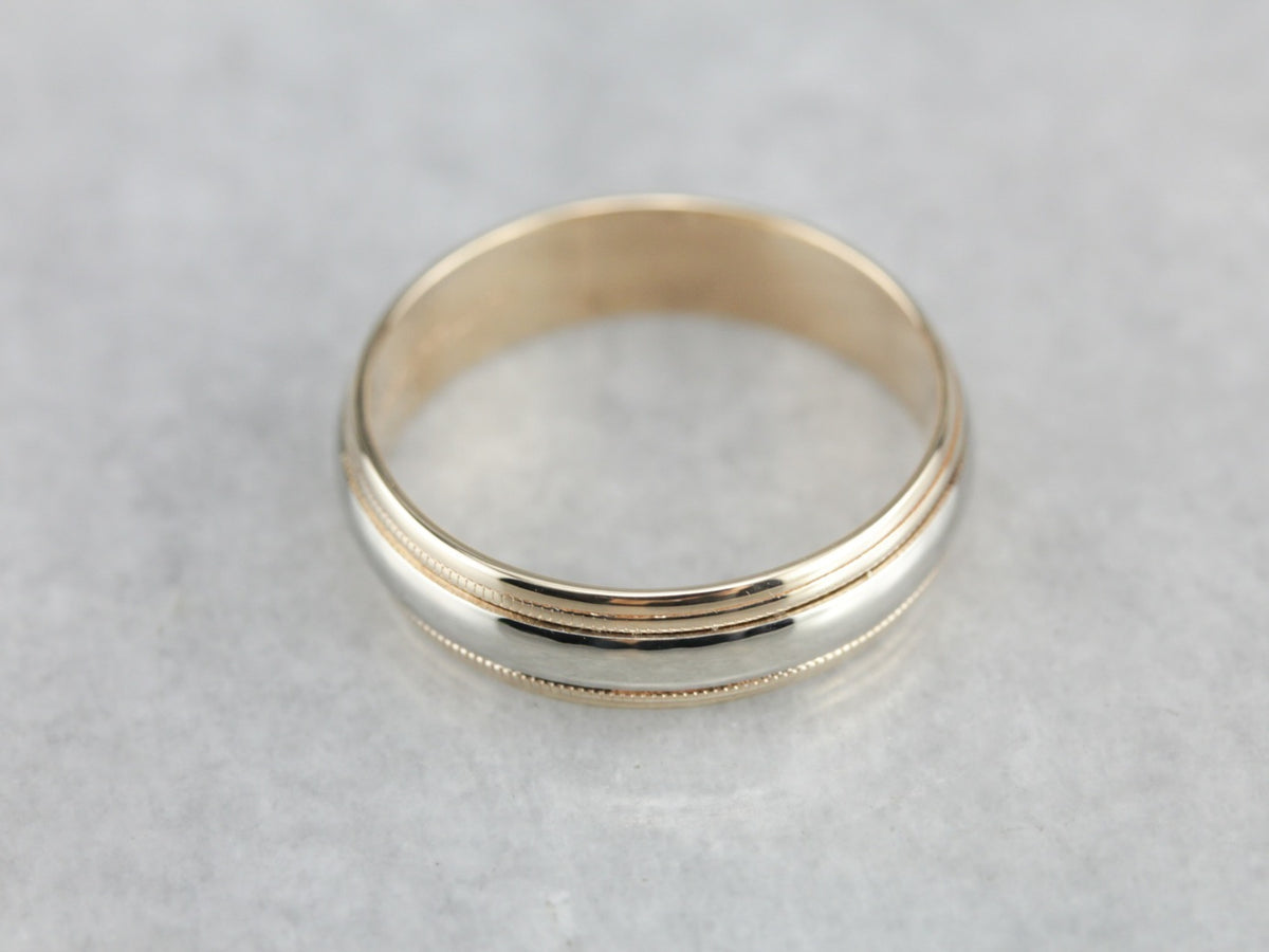 Vintage Two Tone Wedding Band