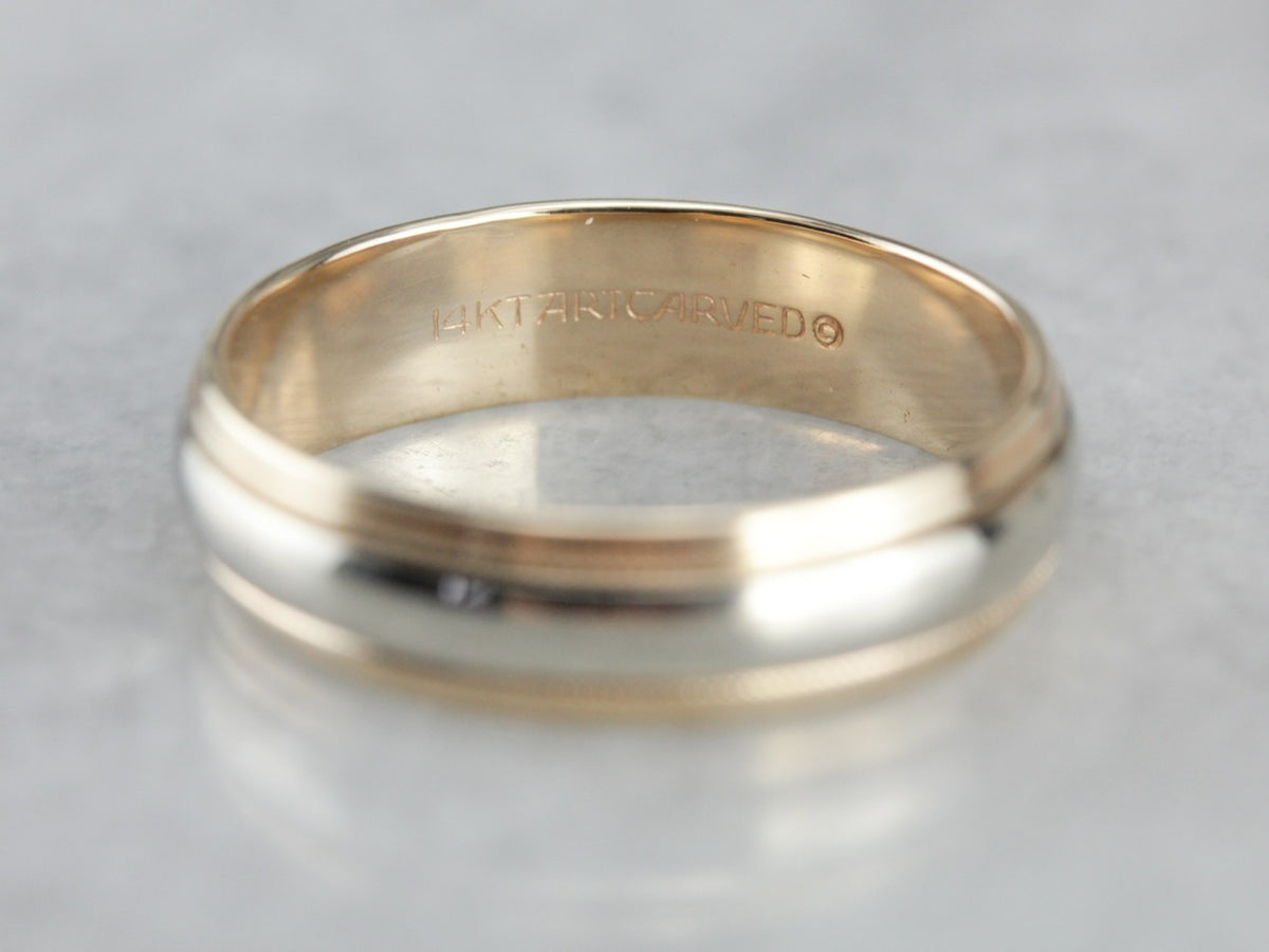 Vintage Two Tone Wedding Band