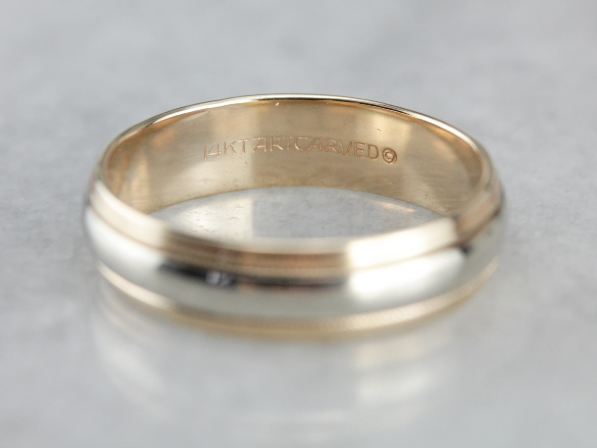 Vintage Two Tone Wedding Band