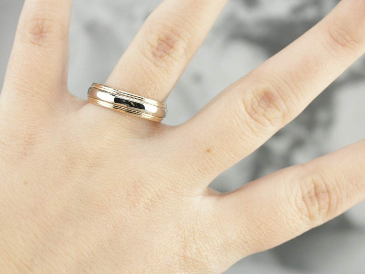 Vintage Two Tone Wedding Band