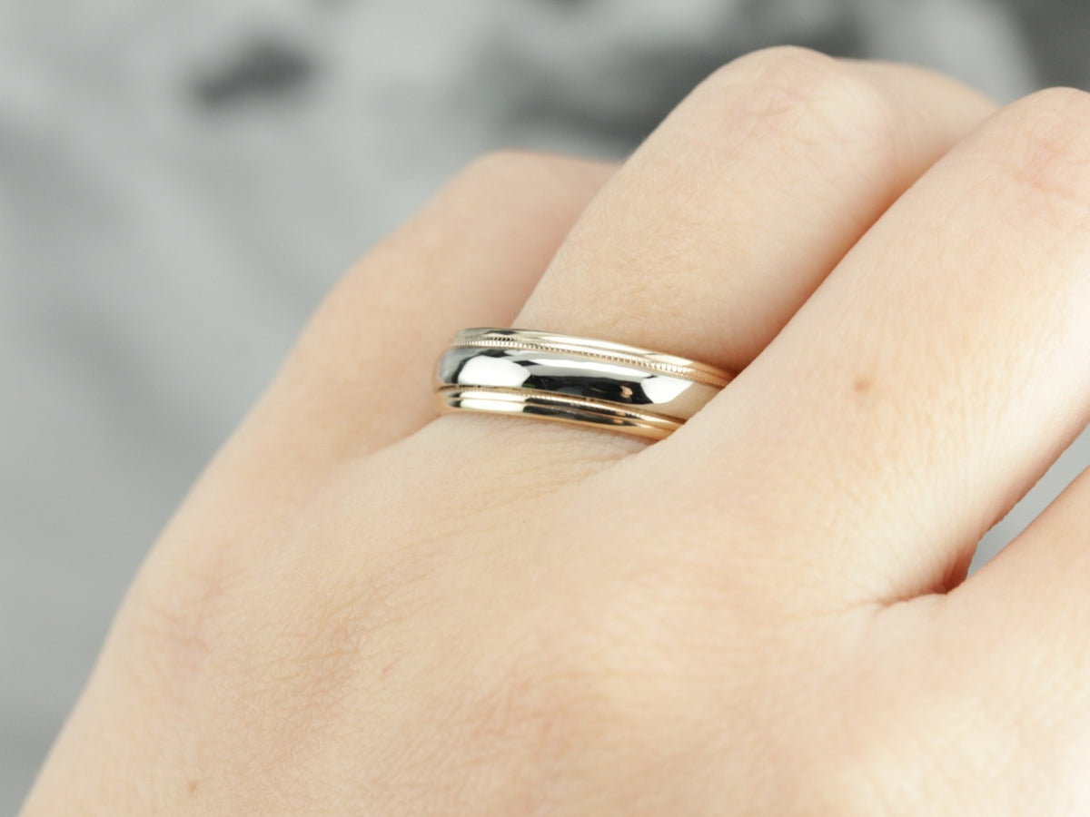 Vintage Two Tone Wedding Band