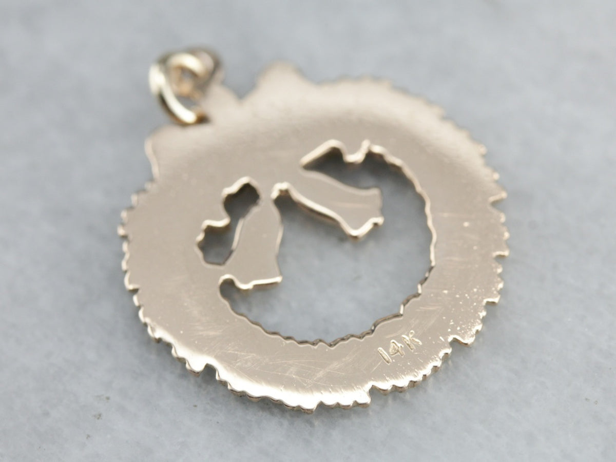 Enameled Holiday Wreath Pendant