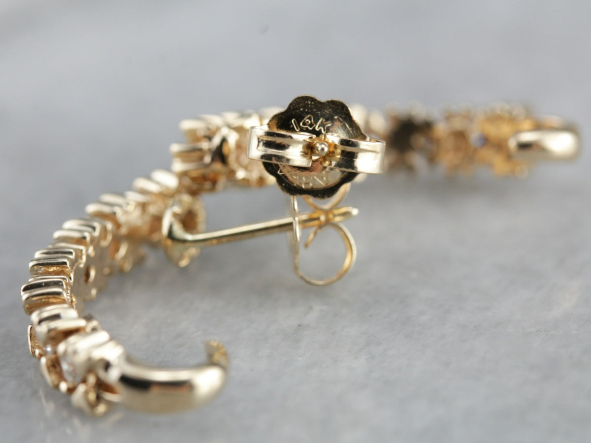 Diamond Drop Earrings in Yellow Gold