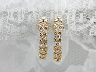 Diamond Drop Earrings in Yellow Gold