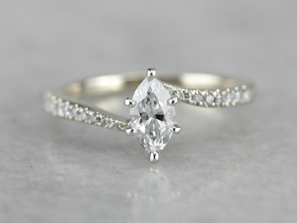 Modern Marquise Cut Diamond Engagement Ring