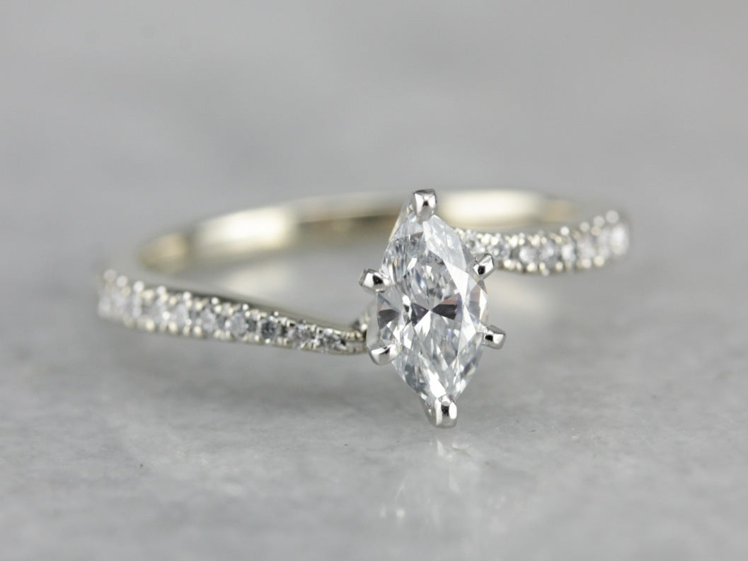 Modern Marquise Cut Diamond Engagement Ring