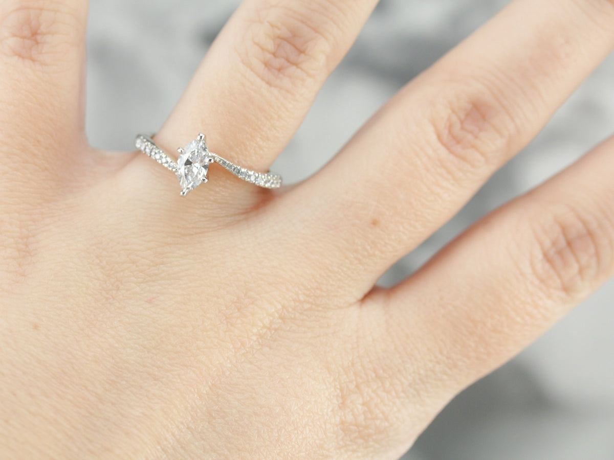 Modern Marquise Cut Diamond Engagement Ring