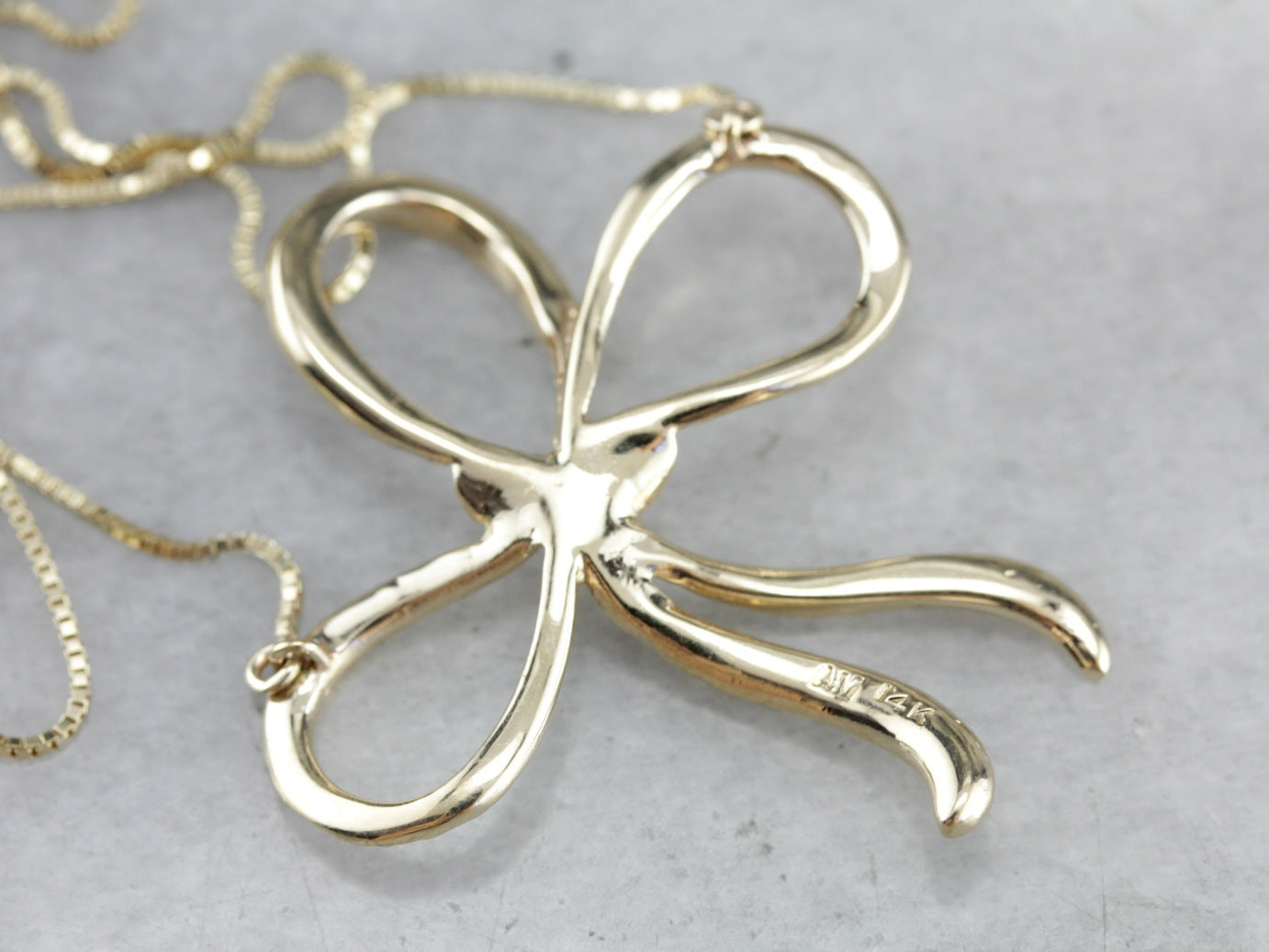 Yellow Gold Bow Conversion Necklace