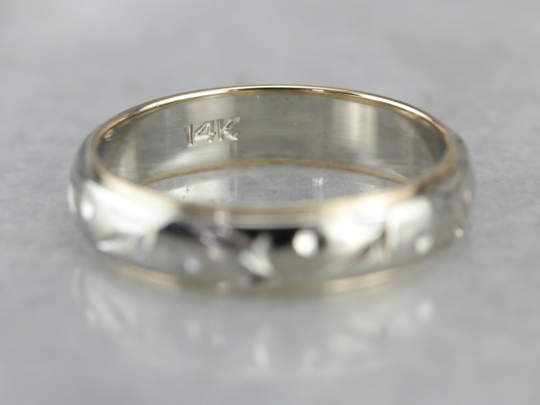 Yellow and White Gold Pattern Band